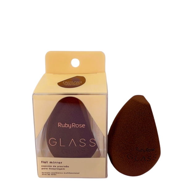 ESPONJA PARA MAQUIAGEM FORMATO ANATÔMICO GLASS - RUBY ROSE