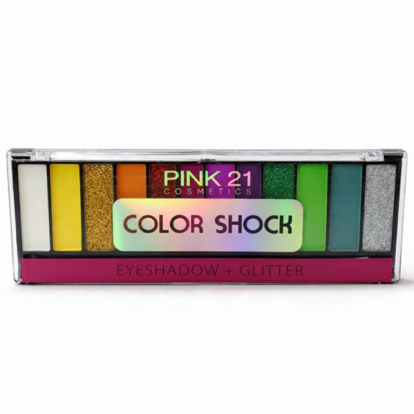 PALETA DE GLITTER PRENSADO 10 CORES PINK 21 – BRILHO HOLOGRÁFICO E ALTA FIXAÇÃO