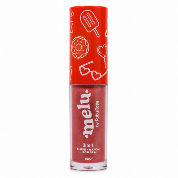Blush, Batom E Sombra 3 Em 1 Melu Tom Da Maquiagem BOO
