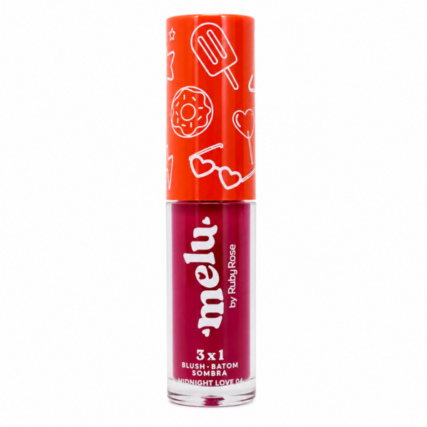 Blush, Batom E Sombra 3 Em 1 Melu Tom Da Maquiagem Midnight Love