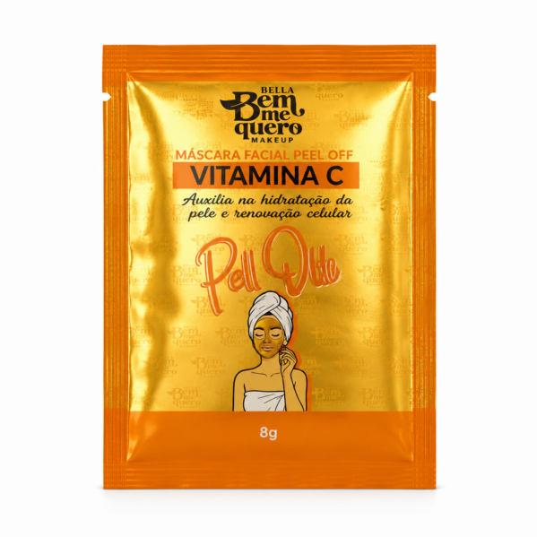 Máscara Facial Peel Off com Vitamina C e Colágeno Max Love para Pele Mista 8g