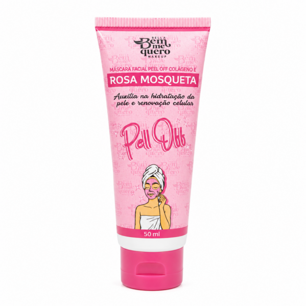 Máscara Facial Peel Off Rosa Mosqueta Colágeno Bella Bem Me Quero 50ml