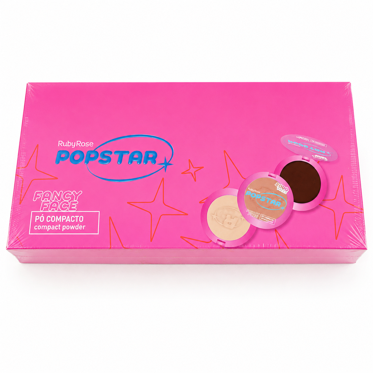 BOX C/24 G1 Pó Compacto Fancy Face Popstar Hbm406-5 Ruby Rose - Imagem 2