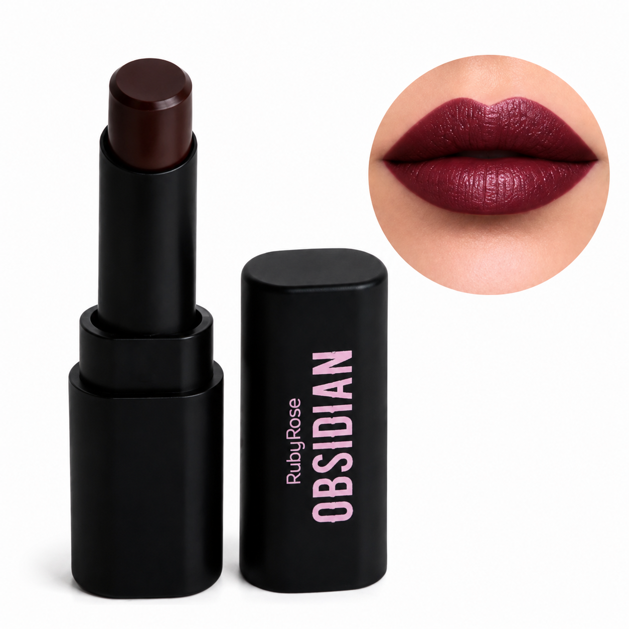 BOX C/12 Batom Lipstick Ruby Rose Obsidian Cream Satin Ocs01